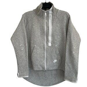 Nike Tech Fleece Moto Cape Jacket Womens XL Gray Running Athletic Athleisure